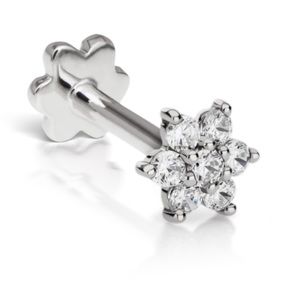Maria Tash Diamond Flower Threaded Stud Earring